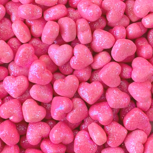 Corazones Diamantados Rosa Neón 100grs