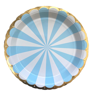 PLATO FRANJA AZUL ORILLA ORO