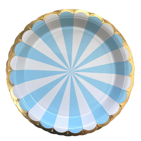 PLATO FRANJA AZUL ORILLA ORO