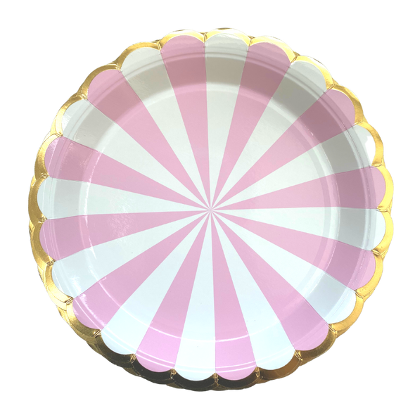 PLATO FRANJA ROSA ORILLA ORO